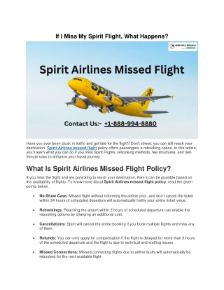 If I Miss My Spirit Flight, What Happens