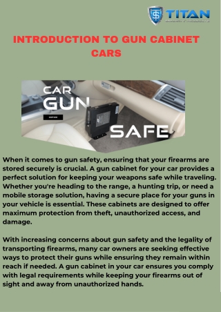 Secure Your Firearms with a Reliable Gun Cabinet for Your Car