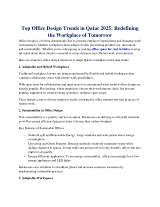 Top Office Design Trends in Qatar 2025: Redefining the Workplace of Tomorrow