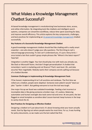 what makes a knowledge management what makes