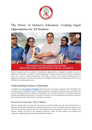 The Power of Inclusive Education_ Creating Equal Opportunities for All Students