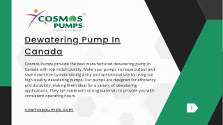 Dewatering Pump In Canada- cosmos pumps