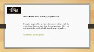 smart home cinema system epicsystems tech
