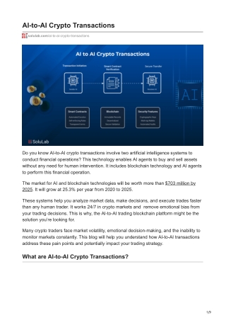 AI-to-AI Crypto Transactions