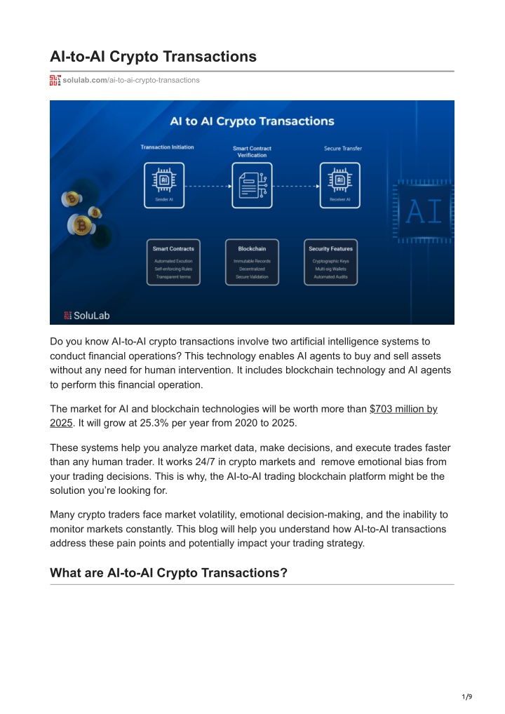 ai to ai crypto transactions