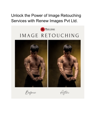 Professional Picture Editing and Photo Enhancement Services by Renew Images Pvt