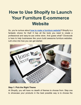 how to use shopify to launch your furniture
