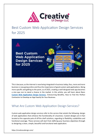 Best Custom Web Application Design Services for 2025