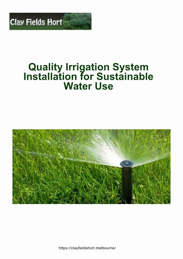 Ppt - Quality Irrigation System Installation For Sustainable Water Use 