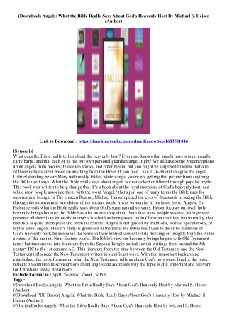 (Ebook Download) Angels: What the Bible Really Says About God's Heavenly Host By