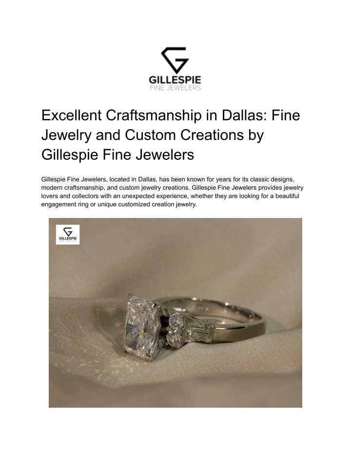 excellent craftsmanship in dallas fine jewelry