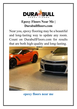 Epoxy Floors Near Me  Durabullfloors