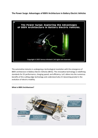 The Power Surge Advantages of 800V Architecture in Battery Electric Vehicles