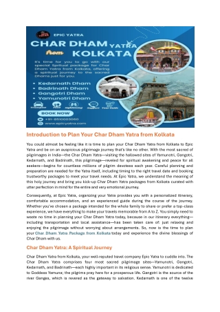introduction to plan your char dham yatra from