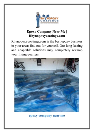 Epoxy Company Near Me  Rhynopoxycoatings