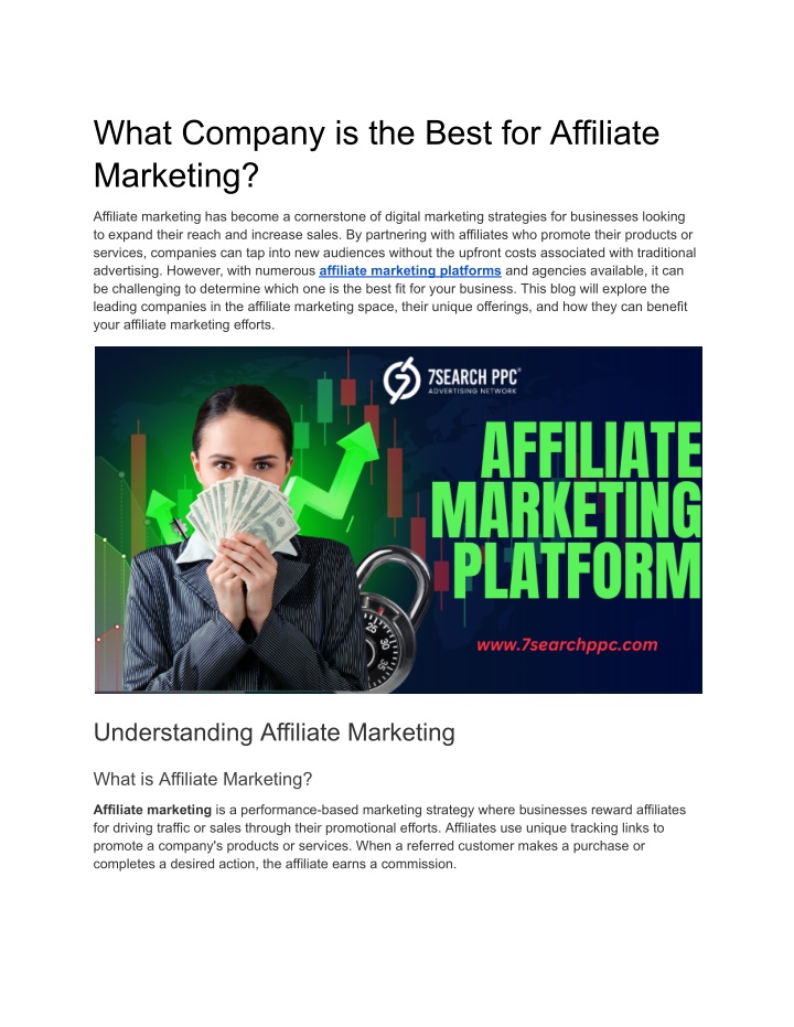 what company is the best for affiliate marketing