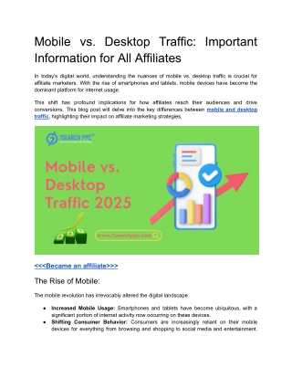 mobile vs desktop traffic important information