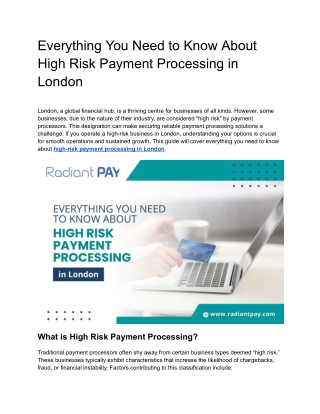 Everything You Need to Know About High Risk Payment Processing in London (1)