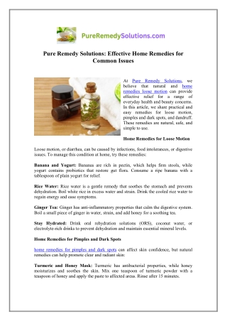 Clear Pimples and Dark Spots Fast! Try These Home Remedies