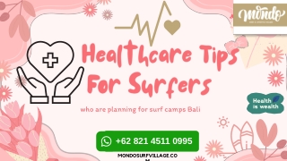 Healthcare TIPS FOR SURFERS who are planning for surf camps Bali