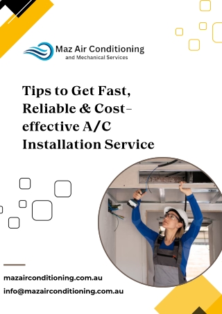 Tips to Get Fast, Reliable & Cost-effective AC Installation Service