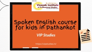 Best spoken English course in Pathankot with VIP Studies