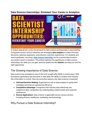 Data Science Internships_ Kickstart Your Career in Analytics