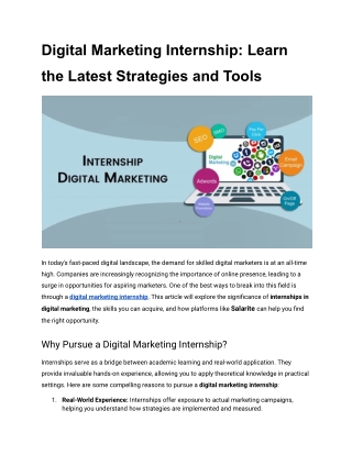 Digital Marketing Internship_ Learn the Latest Strategies and Tools