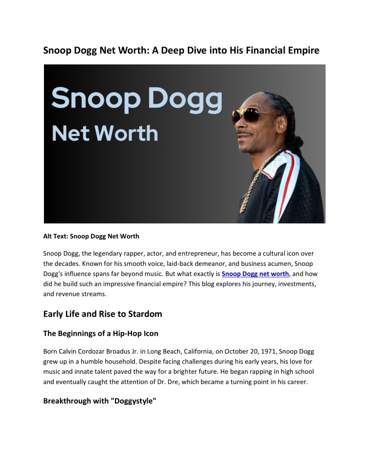 snoop dogg net worth a deep dive into