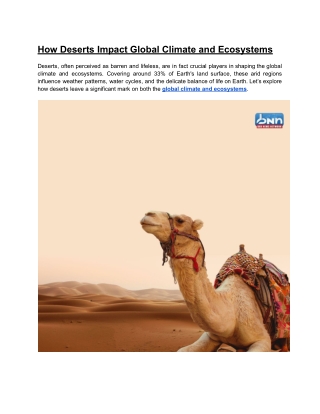 How Deserts Impact Global Climate and Ecosystems
