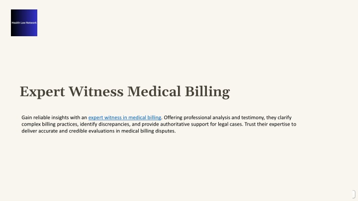 expert witness medical billing