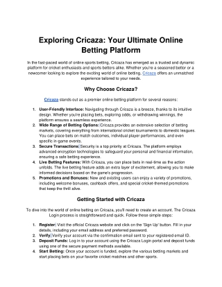 exploring cricaza your ultimate online betting