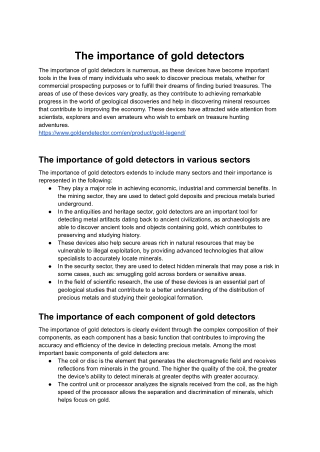 The importance of gold detectors (8)