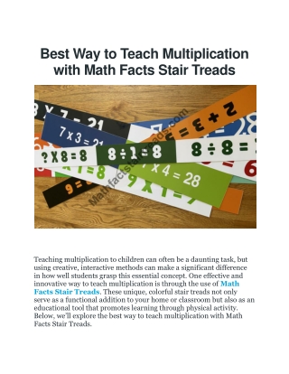 best way to teach multiplication with math facts