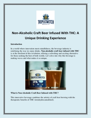 non alcoholic craft beer infused with