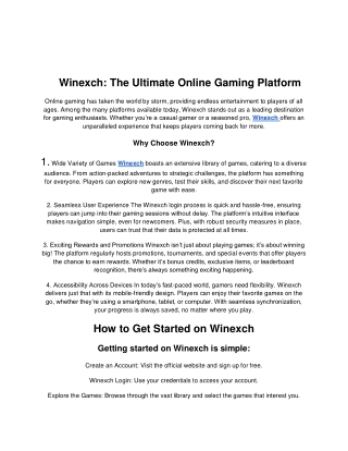 winexch the ultimate online gaming platform