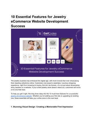 10 Essential Features for Jewelry eCommerce Website Development Success