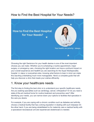 How to Find the Best Hospital for Your Needs_