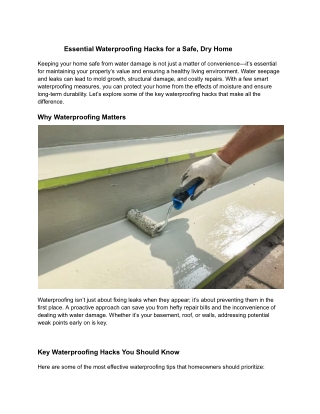 essential waterproofing hacks for a safe dry home
