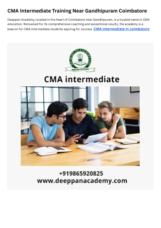 CMA Intermediate Training Coimbatore