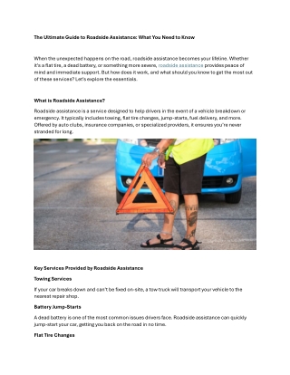 the ultimate guide to roadside assistance what