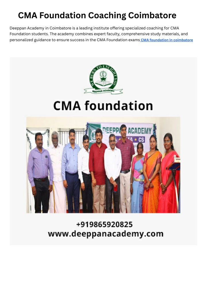 cma foundation coaching coimbatore