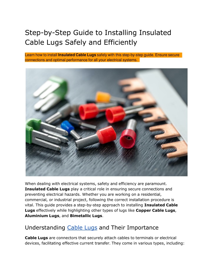 step by step guide to installing insulated cable