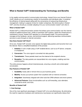 What is Hosted VoIP