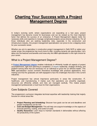 charting your success with a project management