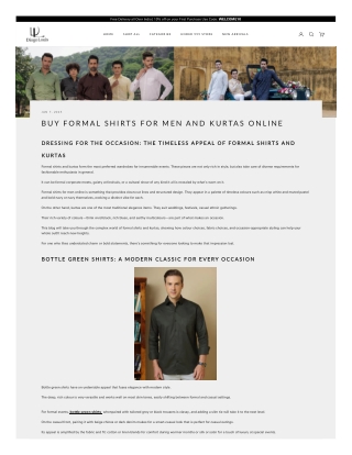 Buy Formal Shirts for Men and Kurtas Online