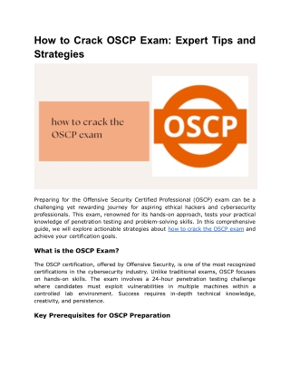 how to crack oscp exam expert tips and strategies