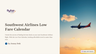 southwest airlines low fare calendar