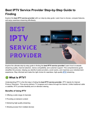 best iptv service provider step by step guide