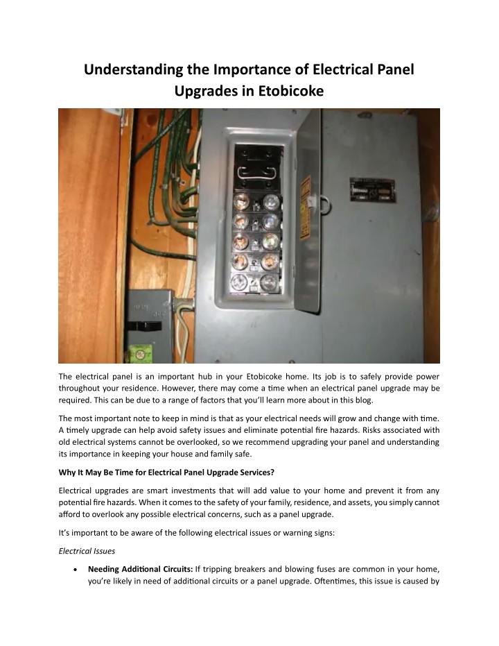 understanding the importance of electrical panel